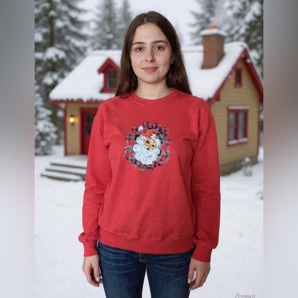 Red Graphic Crewneck Sweatshirt- Unbranded unisex Pullover